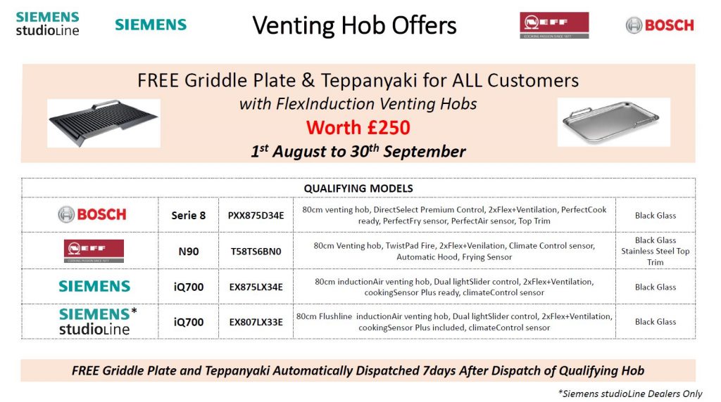 Neff, Siemens and Bosch Venting Hob Offer By Design